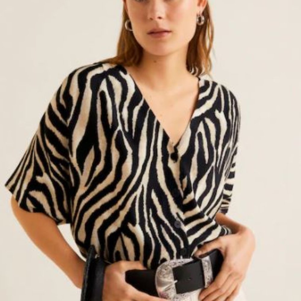 MANGO- Printed Zebra Blouse